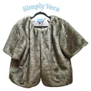 Simply Vera Romantic Layers Faux Fur Jacket